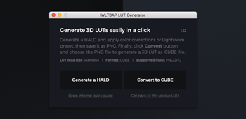 IWLTBAP LUT Generator